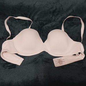 Ambrielle 34A Wire Bra Strapless Clear Criss Cross Off White Comfortable